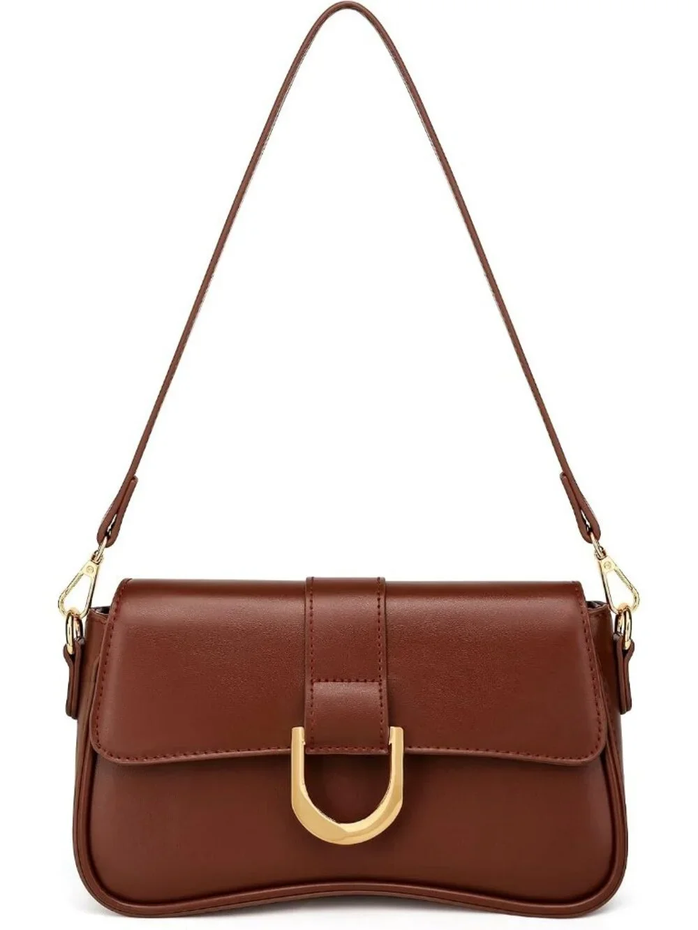 Women's Brown Small Cute Purse Retro Clutch Underarm Hobo Shoulder Bag